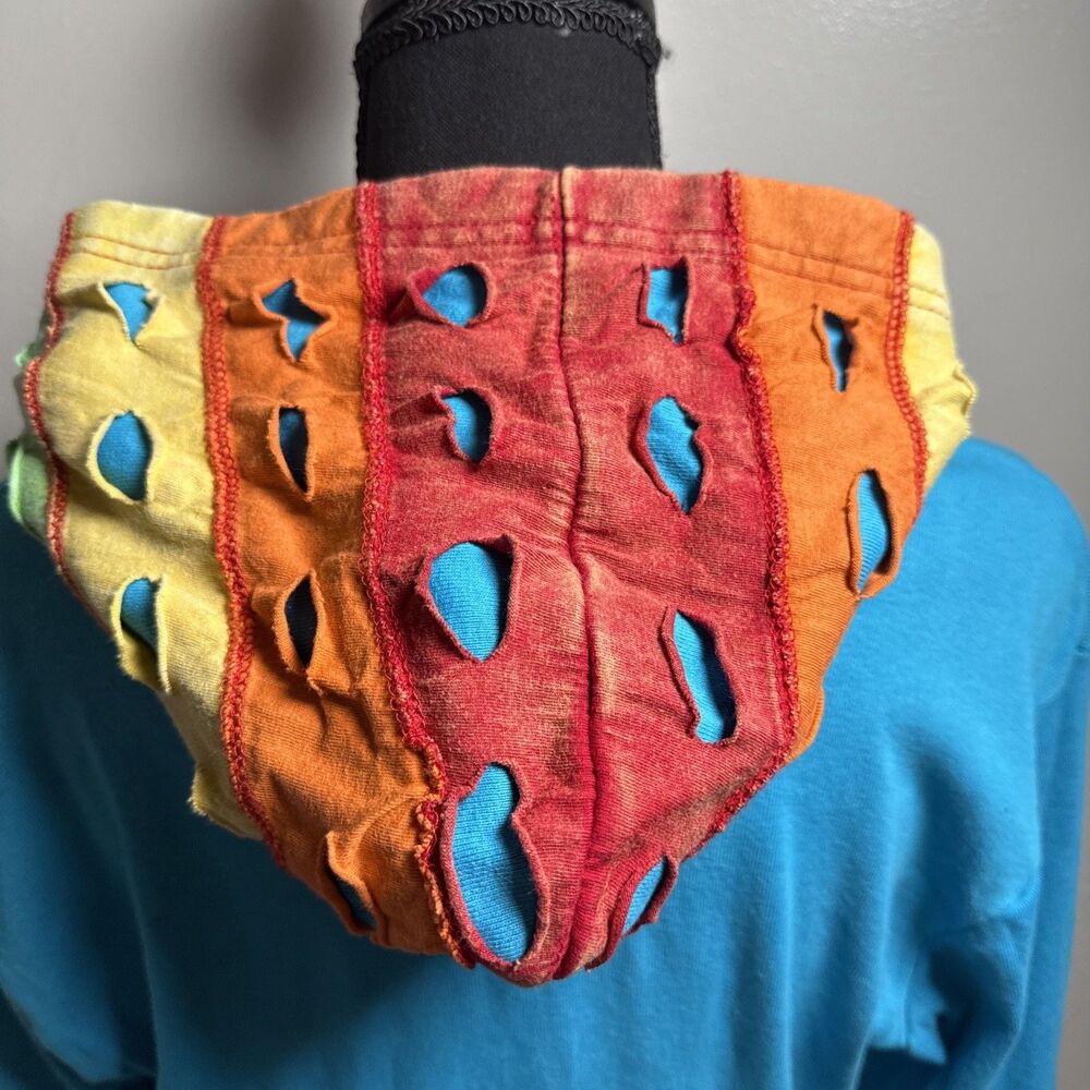 Rising International Colorful Hippie Boho Floral Full Zip Hoodie Women's Medium - Picture 8 of 15
